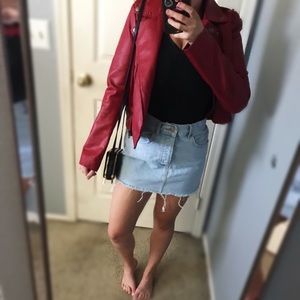 Denim Mini Skirt Size: 28 Lightwash